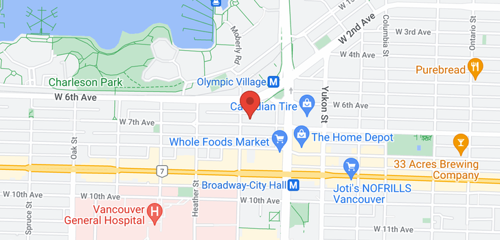 map of 305 587 W 7TH AVENUE